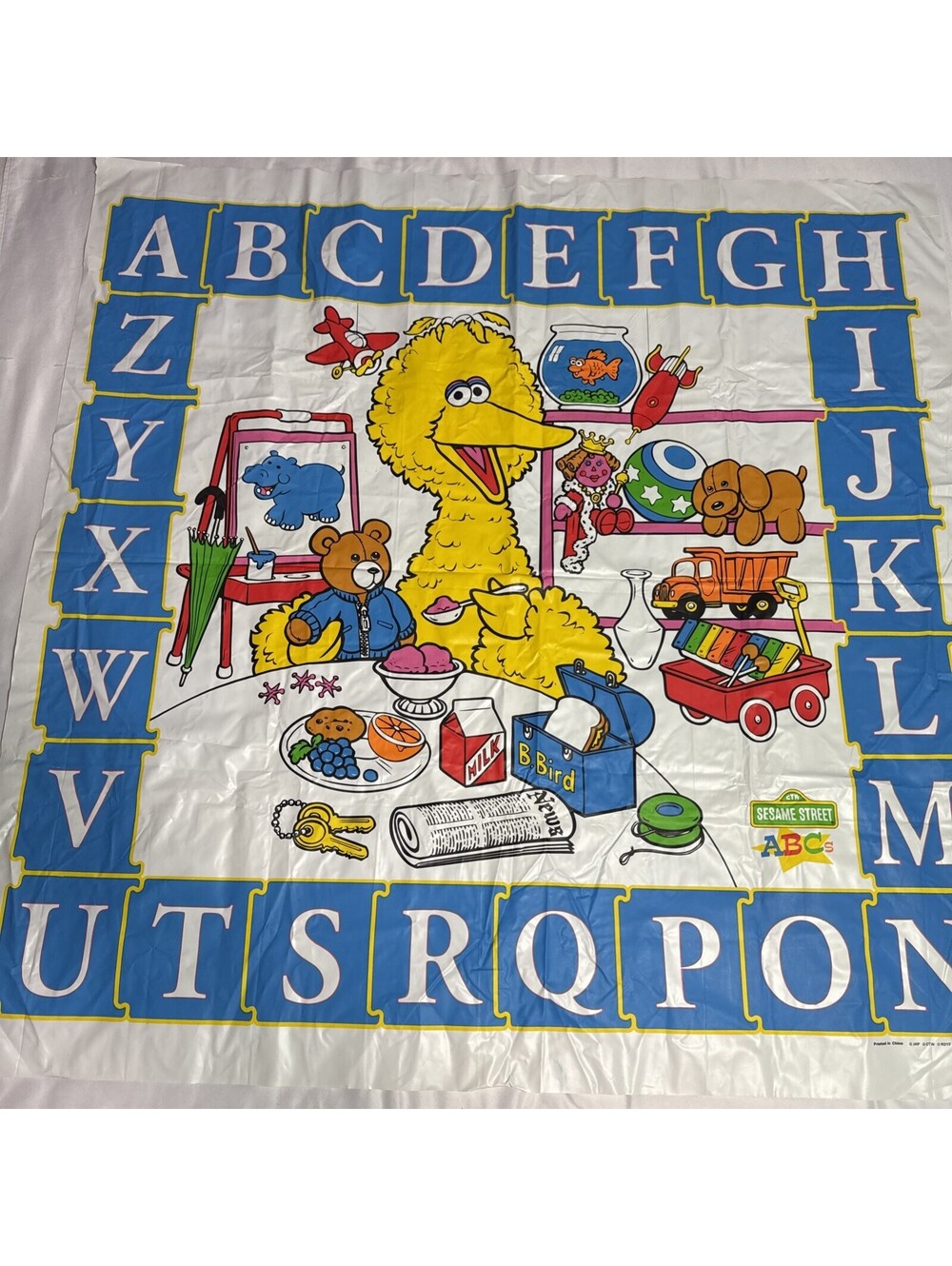 Vintage Sesame Street Children’s Vinyl Play Mat ABC Fun Vintage Play Room Decor